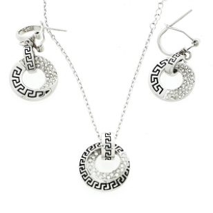 Ketting & Oorbellen bezet Swarovski Sign
